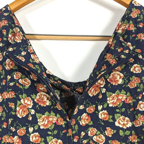 Vintage Express Romper Women's Size 1/2 Floral 90s Flowy Shorts - Picture 6 of 7